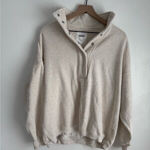Aerie Beige Men's Zip-Up Sweater